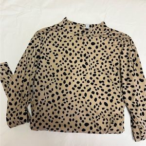 Cheetah print long sleeve bodysuit